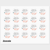 Floral Peach Peony Hartelijk dank Ronde Sticker (Vel)