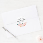 Floral Peach Peony Hartelijk dank Ronde Sticker (Envelop)