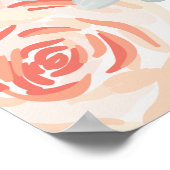 Floral Peach Pink Baby's eerste jaarbordbord banne Poster (Hoek)