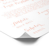 Floral Peach Pink Doljabi First Birthday Sign Poster (Hoek)