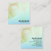 *~* Floral Peach Roos Glitter Aqua Visitekaartje (Voorkant / Achterkant)