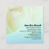 *~* Floral Peach Roos Glitter Aqua Visitekaartje (Achterkant)