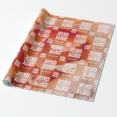 Floral Peach Rose Love Never Fails XOXO Valentine Cadeaupapier (Uitgerold)