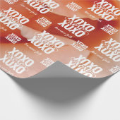 Floral Peach Rose Love Never Fails XOXO Valentine Cadeaupapier (Hoek)