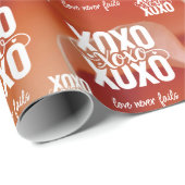 Floral Peach Rose Love Never Fails XOXO Valentine Cadeaupapier (Rol Hoek)