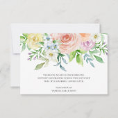 Floral Peach Waterverf Flowers Funeral Sympathie Bedankkaart (Voorkant)