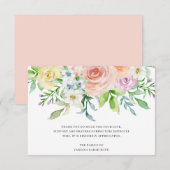 Floral Peach Waterverf Flowers Funeral Sympathie Bedankkaart (Voorkant / Achterkant)