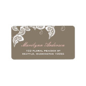 Floral Peacock Boho Chic Wedding Adresetiketten Etiket (Voorkant)