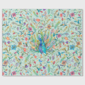 Floral Peacock Cadeaupapier (Vlak)