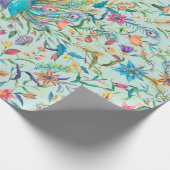 Floral Peacock Cadeaupapier (Hoek)