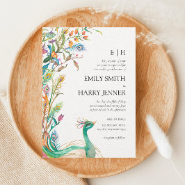 Floral Peacock Chinoiserie Garden Weddenschap