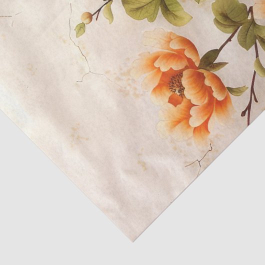 Floral Peacock Decoupage Tissuepapier (Detail)