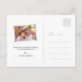  Floral Peacock Foto slaat de datum op Aankondigingskaart (Achterkant)