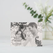  Floral Peacock Foto slaat de datum op Aankondigingskaart (Staand voorkant)