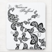 Floral Peacock Pattern Custom Gift Mousepad Muismat (Voorkant)