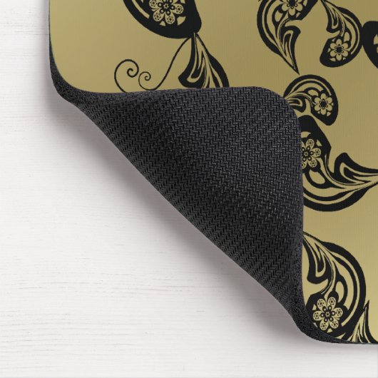 Floral Peacock Pattern Gold Custom Gift Mousepad Muismat (Hoek)