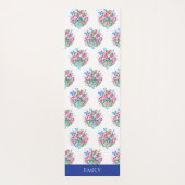 Floral Peacock Pattern Specialized Yoga Mat (Achterkant)