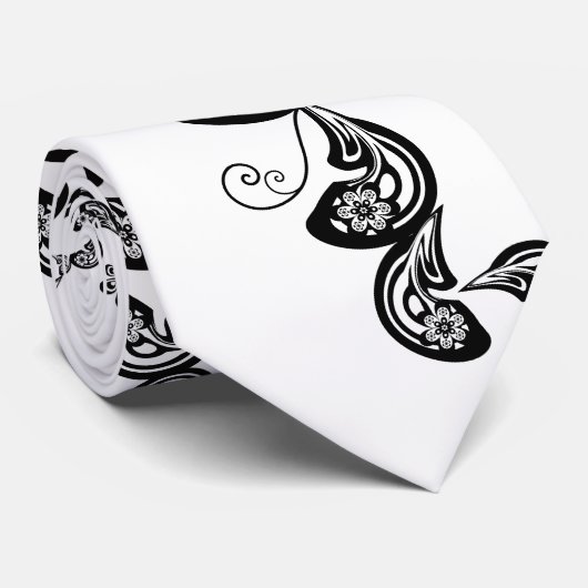 Floral Peacock Pattern Stijlvol Stropdas met aange (Opgerold)