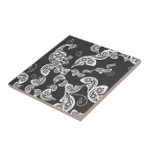 Floral Peacock Pattern White Custom Gift Tile Tegeltje (Zijkant)