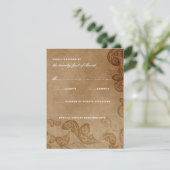  Floral Peacock Rustic Wedding RSVP Kaart (Staand voorkant)