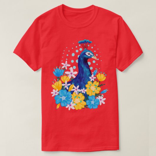 Floral Peacock T-shirt (Design voorkant)