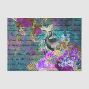 Floral Peacock Tissuepapier