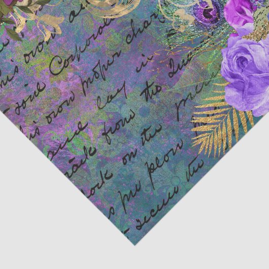 Floral Peacock Tissuepapier (Detail)