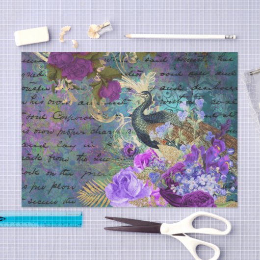 Floral Peacock Tissuepapier (Craft)