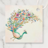 Floral Peacock verlovingsfeest gunt cadeaubonnen l Bedankjes Labels (Achterkant)
