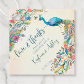 Floral Peacock verlovingsfeest gunt cadeaubonnen l Bedankjes Labels (Voorkant)