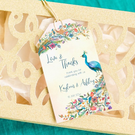 Floral Peacock verlovingsfeest gunt cadeaubonnen l Cadeaulabel