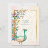 Floral Peacock verlovingspartijuitnodiging Kaart (Achterkant)