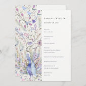  Floral Peacock Wedding Programme van Soft Classy Kaart (Voorkant / Achterkant)
