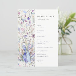  Floral Peacock Wedding Programme van Soft Classy Kaart