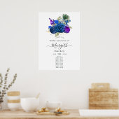  Floral Peacock Welkom Poster (Keuken)