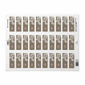 Floral Peacock White Party Seal Custom Labels (Full Sheet)