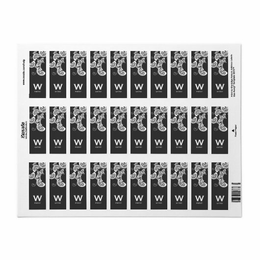 Floral Peacock White Party Seal Custom Labels (Full Sheet)