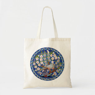 Floral Peafowl Tote Bag