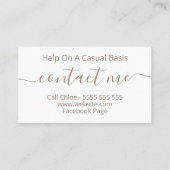 Floral Pearl FAUX Glitter Personal Assistant Visitekaartje (Achterkant)