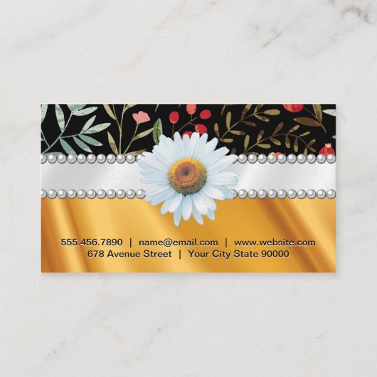Floral | Pearls en gouden zijderoute Visitekaartje (Achterkant)