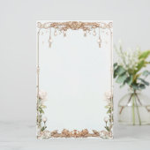 Floral Pearls Prosecco Notes or Party Game Card (Staand voorkant)