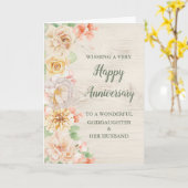 Floral peetdochter en haar man Jubileum Kaart (Gele Bloem)