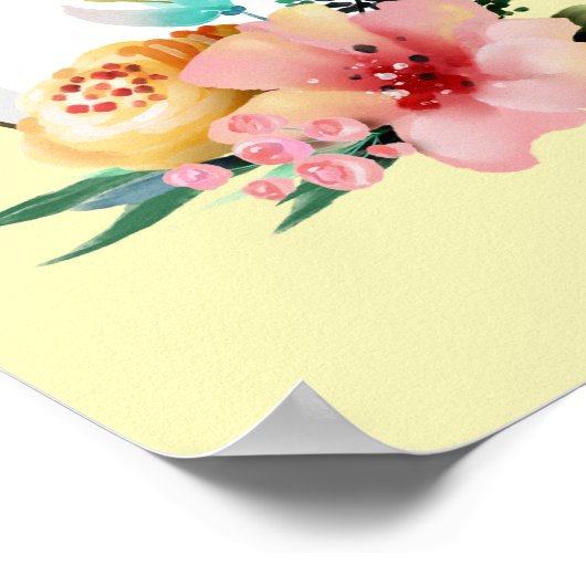 Floral Penguin  Baby shower Poster (Hoek)