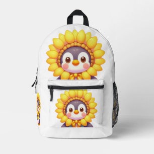 Floral Penguin Delight Bedrukte Rugzak