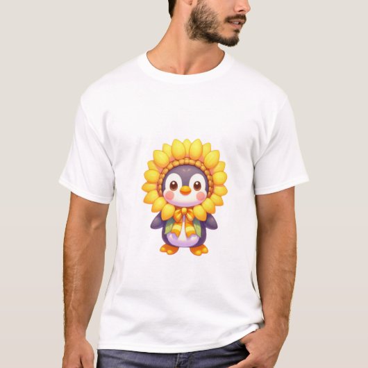 Floral Penguin Delight T-shirt (Voorkant)