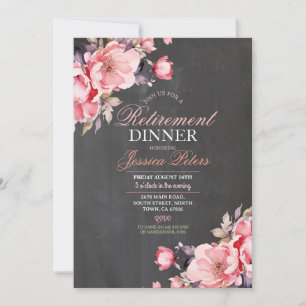 Floral Pensioen Diner Vrouwen Party Roze Kaart