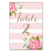 Floral Peonie Tafelnummer Kaarten Bruiloften (Voorkant)