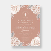 Floral Peonies Cross Godsdienst Kaart