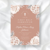 Floral Peonies Cross Godsdienst Kaart