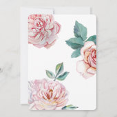 Floral Peonies Gold Cross Religieuze Baptisme Kaart (Achterkant)